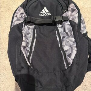 Adidas Black Baseball Backpack with Geometric Gray Design